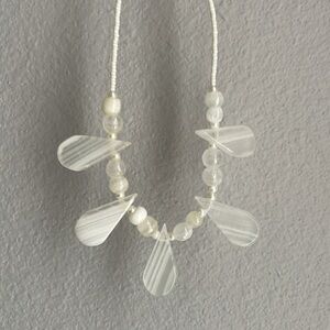 Summer White Glass Bead Necklace
